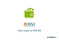 Tabel Angsuran KUR BNI